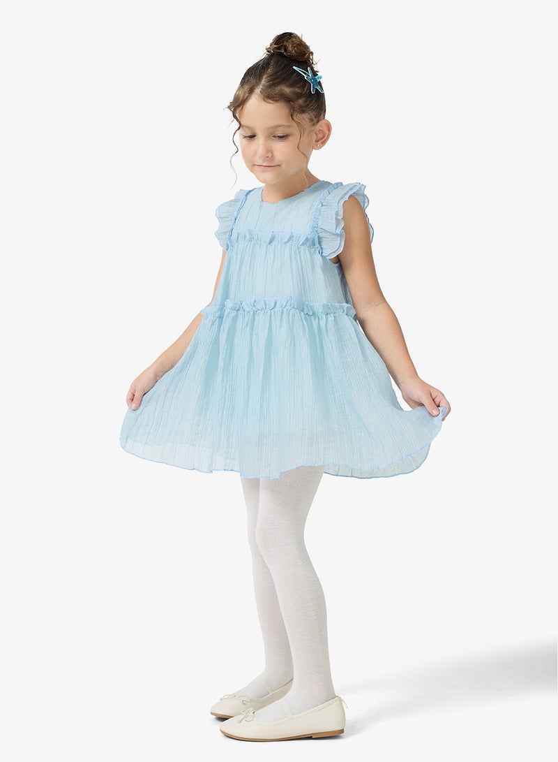 Pinata Blue Ruffle Occasion Dress - Image 1